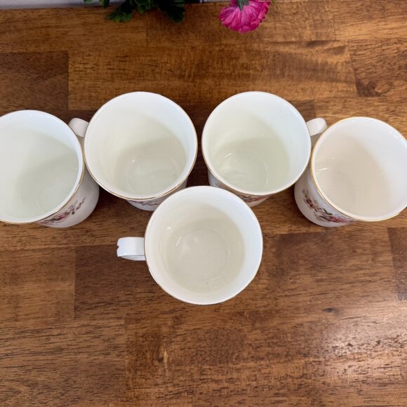 Royal Albert Lavender Rose Mugs Set of 5 Bone China England Floral Pink Rose - Picture 5 of 8